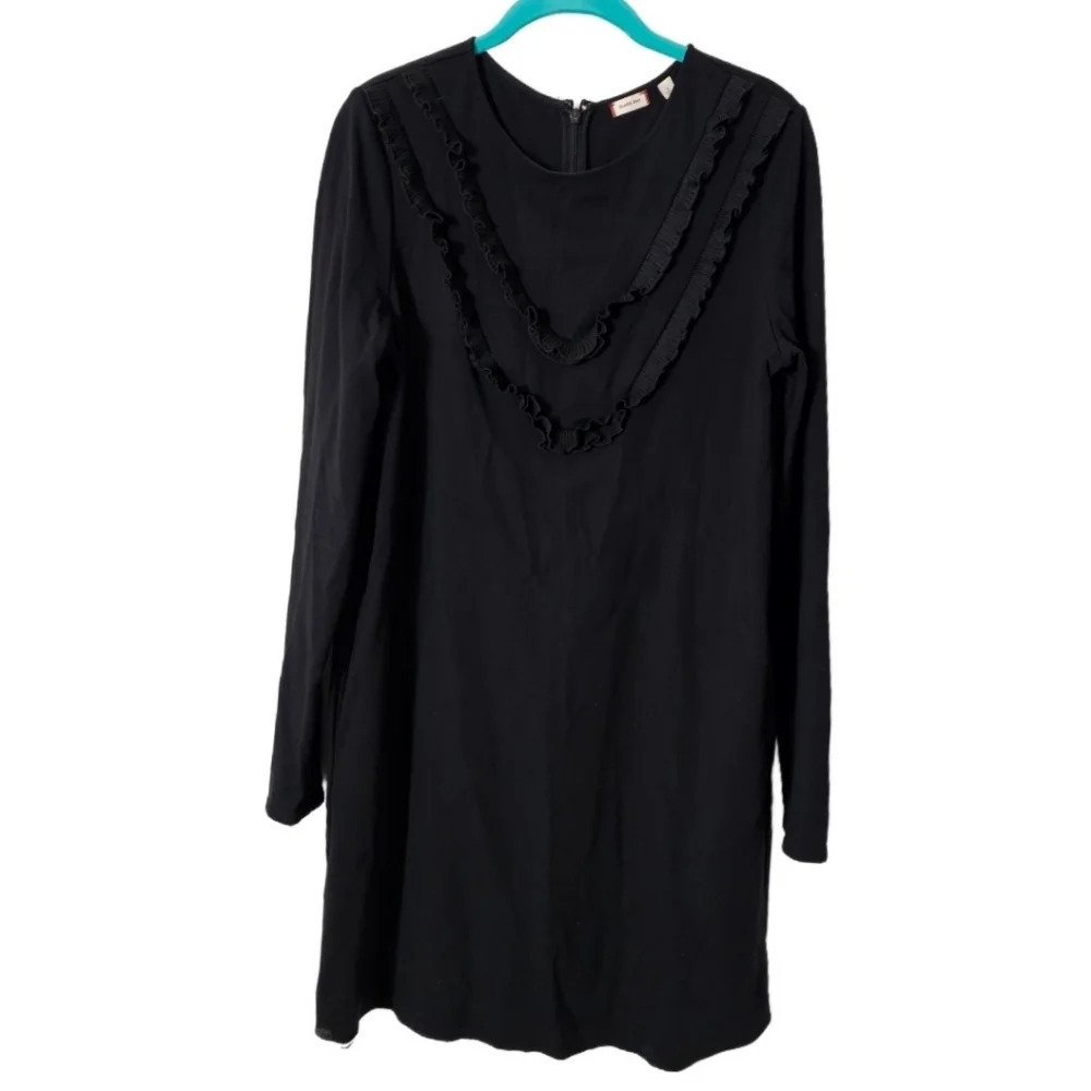 Sunday Best Aritzia Eliza Long Sleeve Ponte Ruffle Dress - Picture 3 of 11
